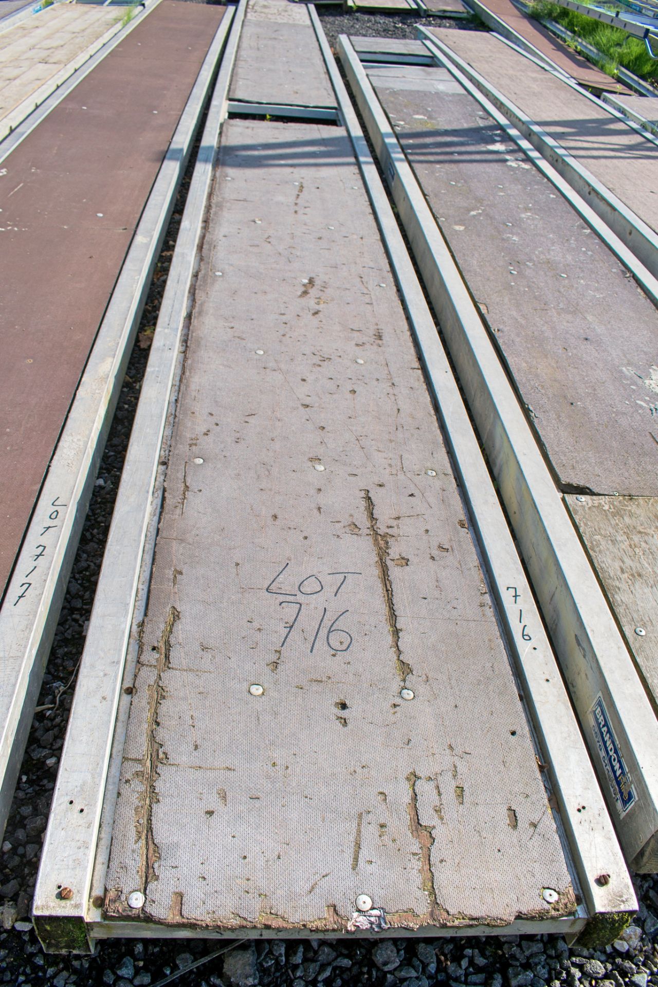 Aluminium staging board approximately 24 ft long