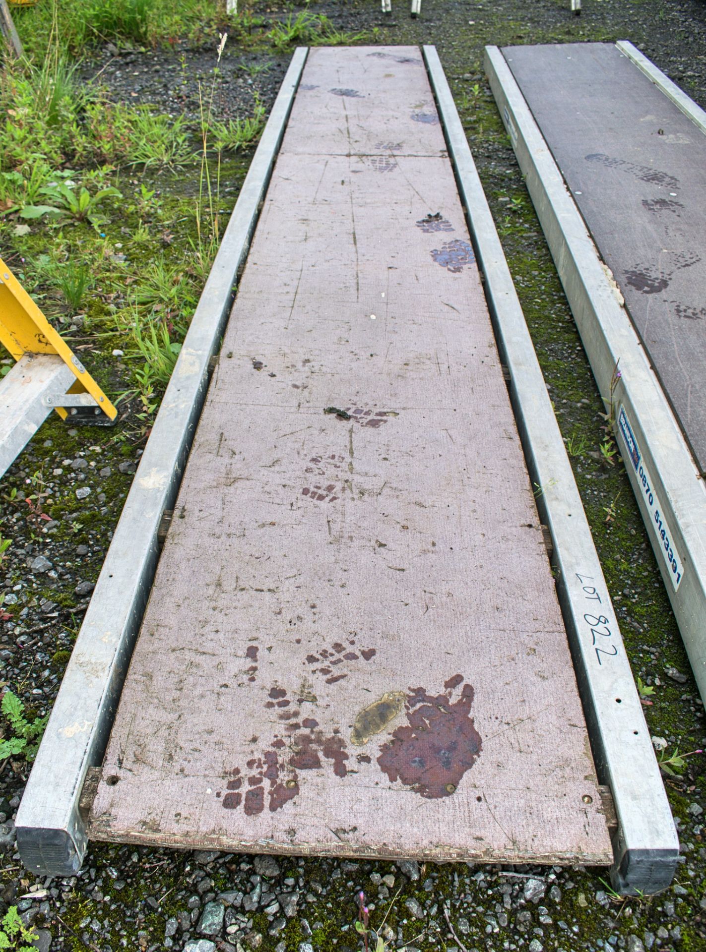 Aluminium staging board approximately 12ft long