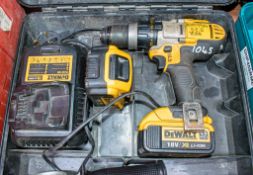 Dewalt 18v cordless power drill c/w charger, 2 - batteries & carry case E0009384