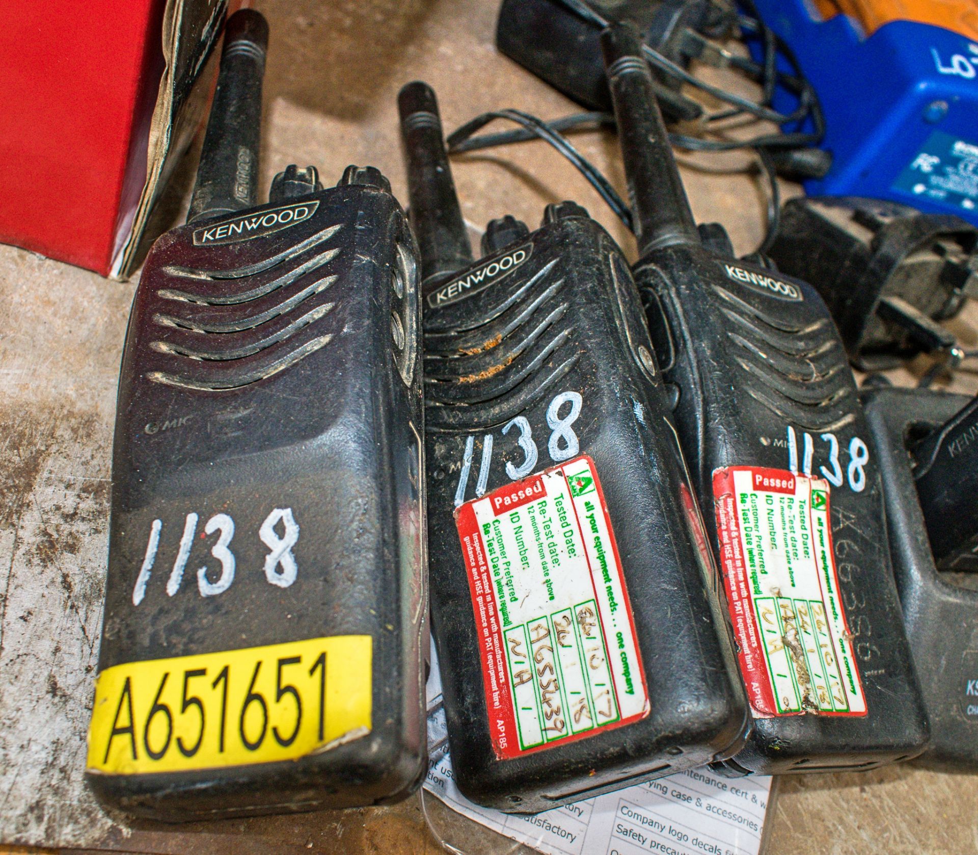 3 - Kenwood 2-way radios A651651/A655439/A663861 ** No chargers **