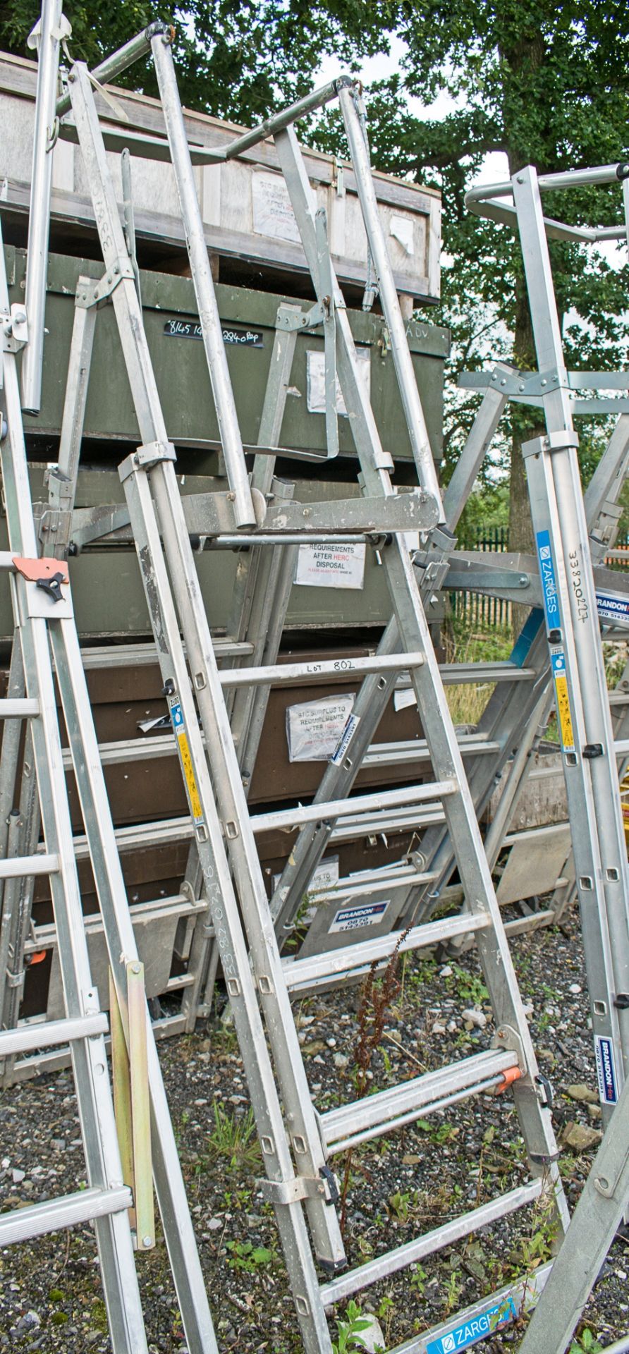 Zarges extending aluminium step ladder