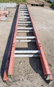 Glass fibre framed 2 stage extending ladder