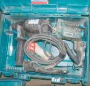 Makita 110v SDS power drill c/w carry case ** Damaged handle **