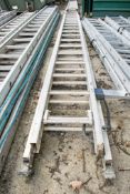 Double stage extending aluminium ladder