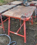 Collapsible steel site bench complete with bench vice and pipe vice