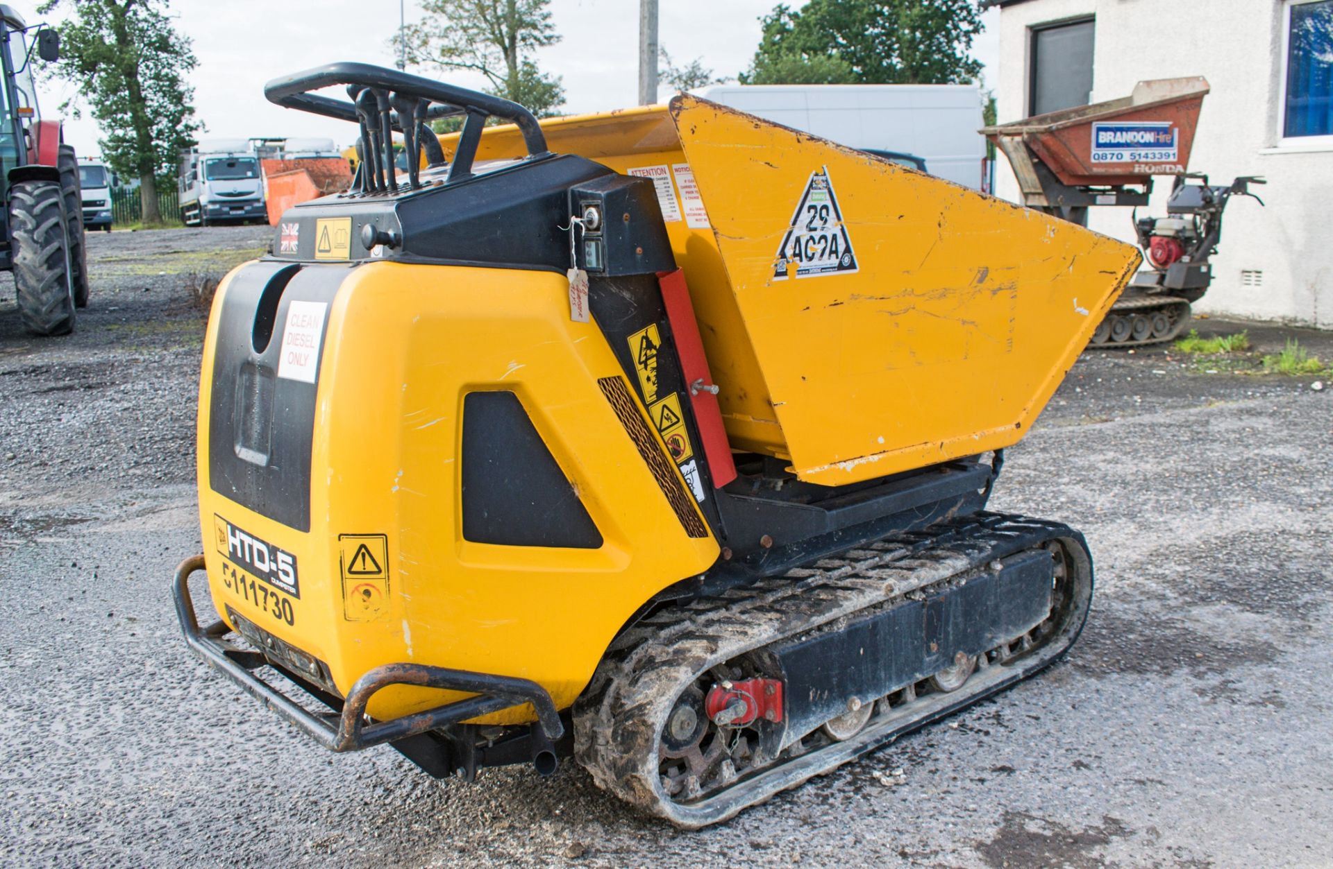 JCB HTD-5 diesel driven walk behind high tip rubber tracked dumper Year: 2016 S/N: 1593593 5111730 - Image 4 of 13