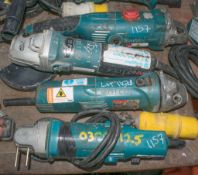 4 MAKITA 110 volt angle grinder *all cord cut or damaged*