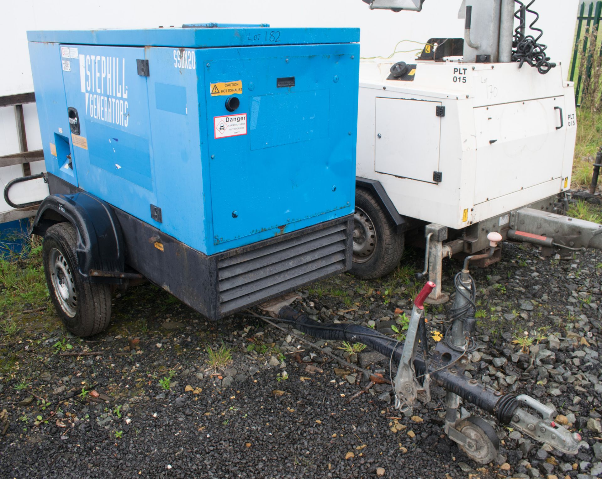STEPHILL SSDX 20 20 Kva diesel driven fast tow generator Recorded hours: 13,414
