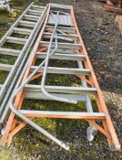 Glass fibre framed step ladder **damaged**
