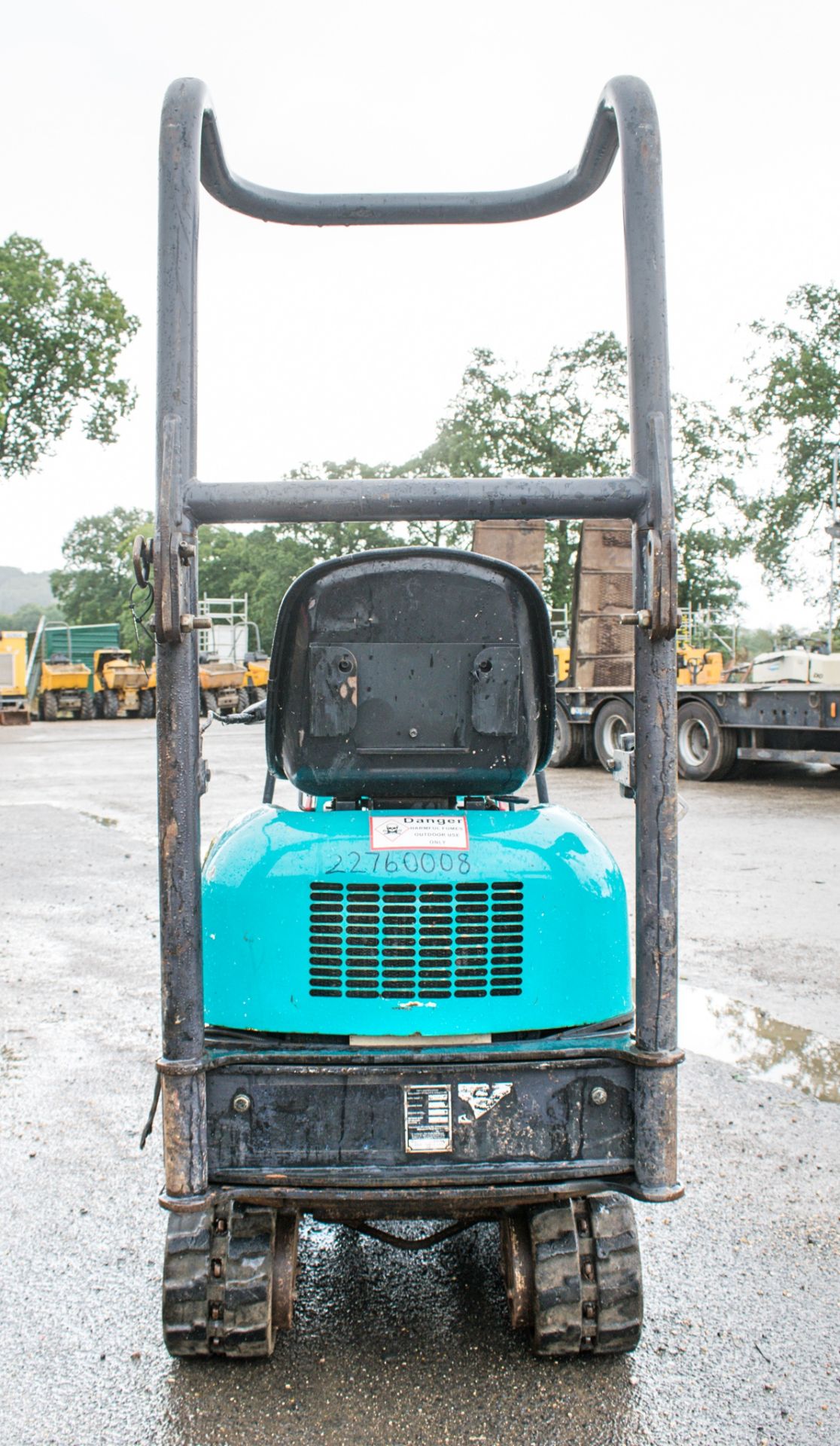 Kubota K008 0.8 tonne rubber tracked excavator Year: S/N: Recorded Hours: 3423 blade, expandable - Image 6 of 12