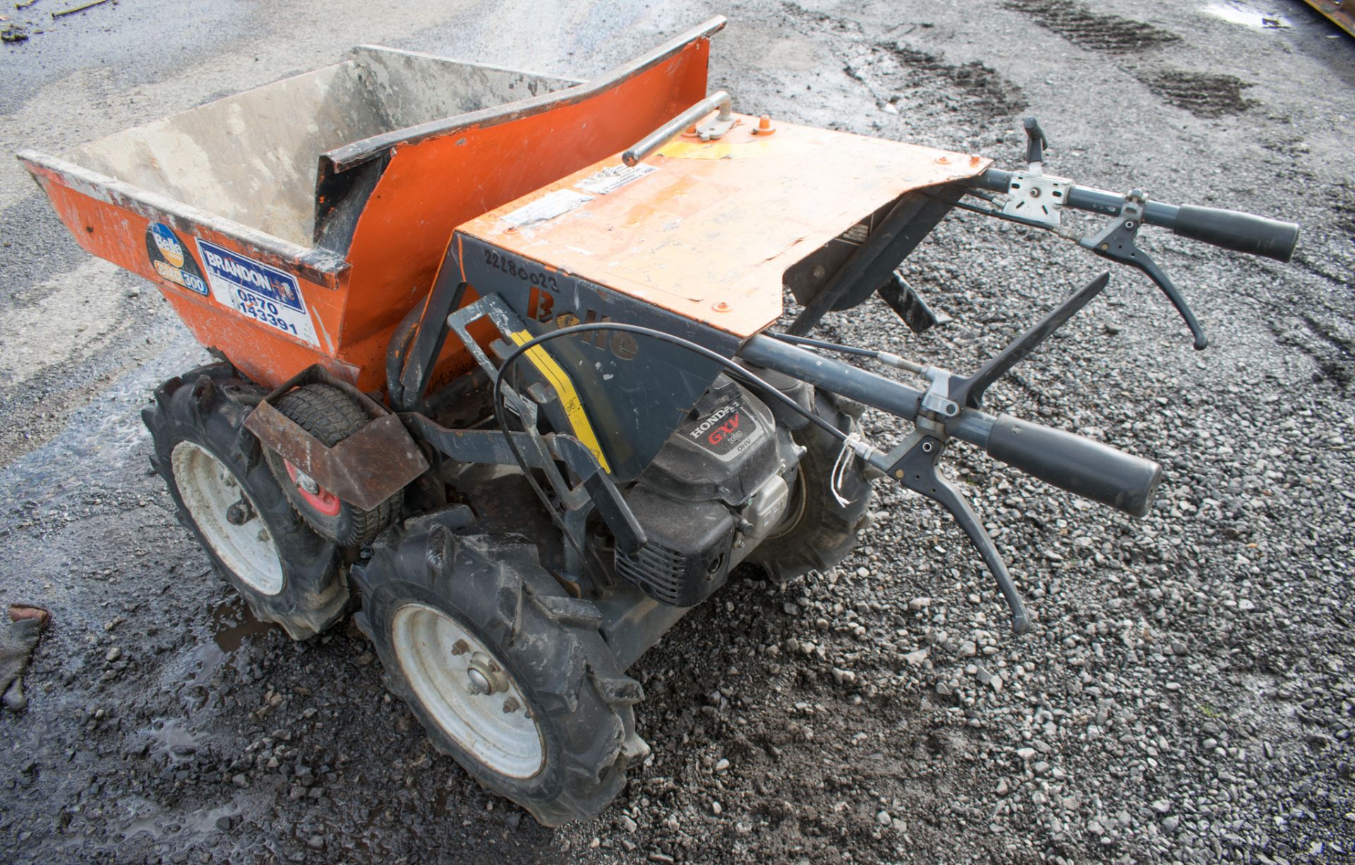 BELLE BMD 300 petrol driven walk behind powered barrow Year: 2007 S/N: 41603