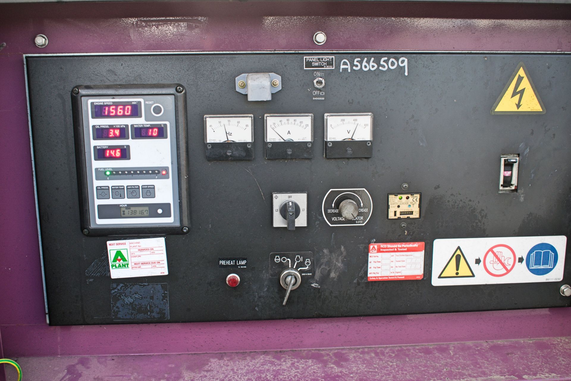 Denyo DCA-70 50 kva diesel driven generator Year: 2011 S/N: 3849695 Recorded Hours: 13,816 A566509 - Image 5 of 8