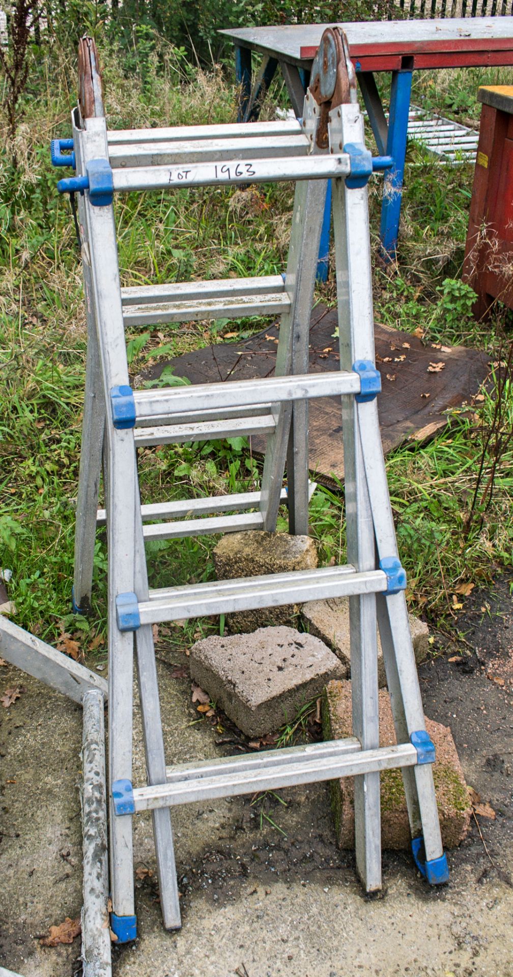 Folding aluminium ladder