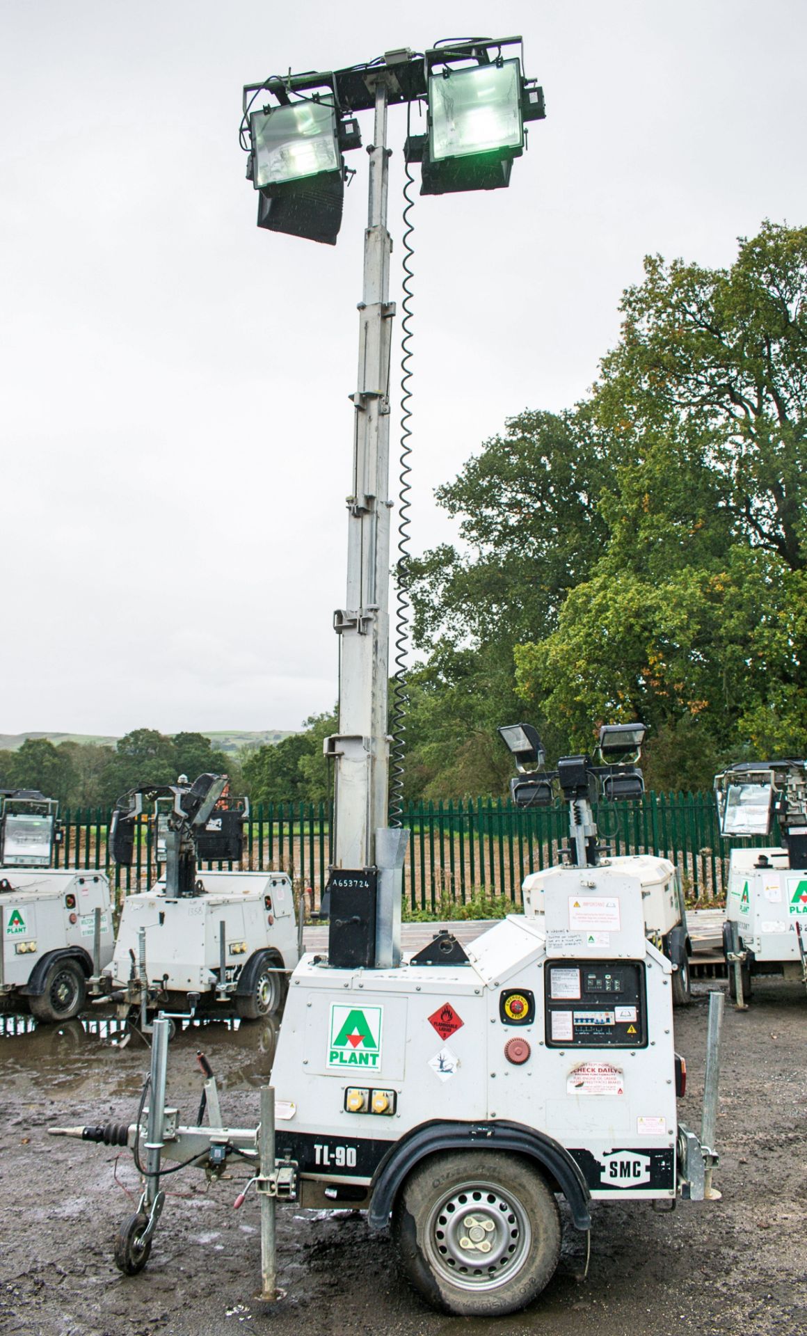 SMC TL-90 diesel driven mobile lighting tower Year: 2014 S/N: 1411151 Recorded Hours: 2394 A653724 - Image 6 of 8
