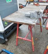 Collapsible site work bench c/w bench vice & pipe vice