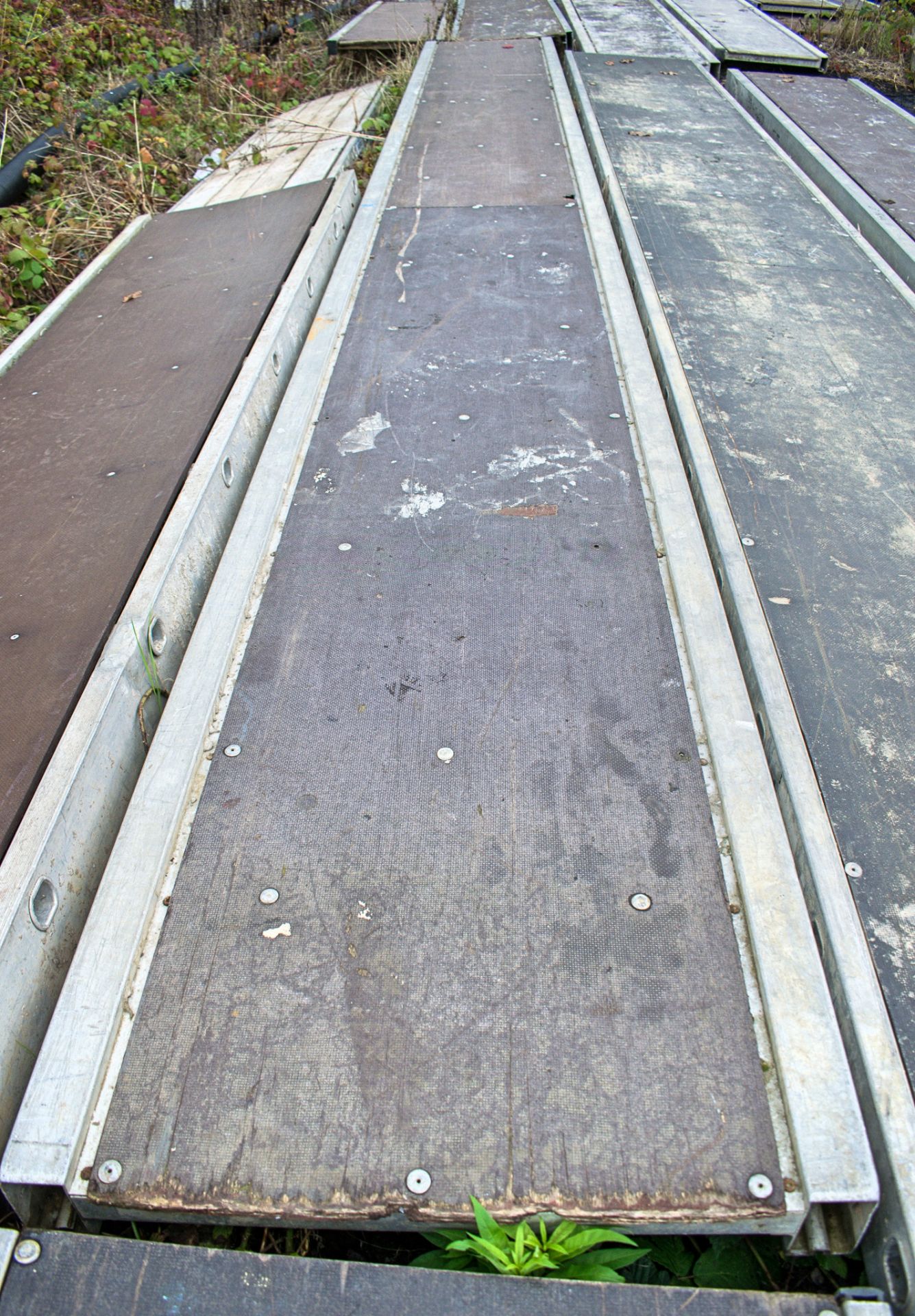 Aluminium staging board approximately 18ft long