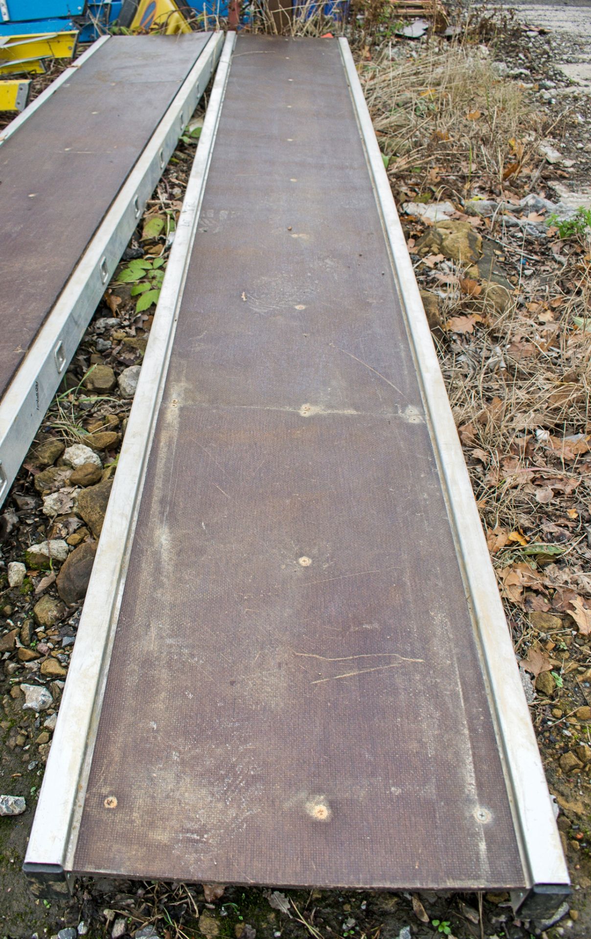 Aluminium staging board approximately 10ft long A858900