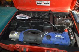 NOVOPRESS 18 volt cordless pipe press Complete with charger, battery and carry case
