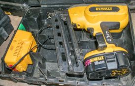 Dewalt 18v cordless nail gun c/w battery, charger & carry case