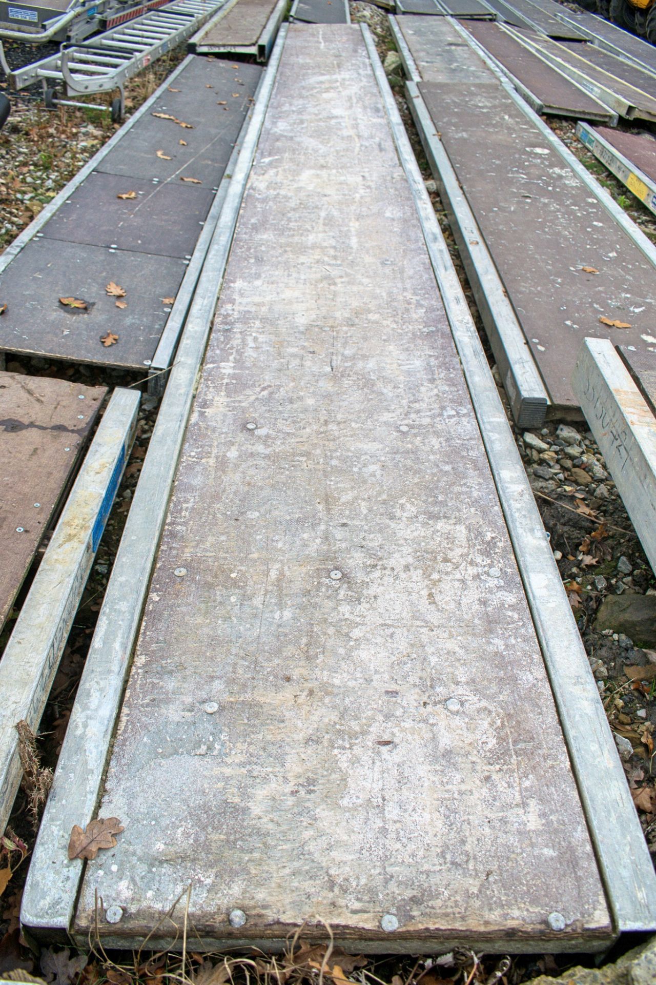 Aluminium staging board approximately 18ft long