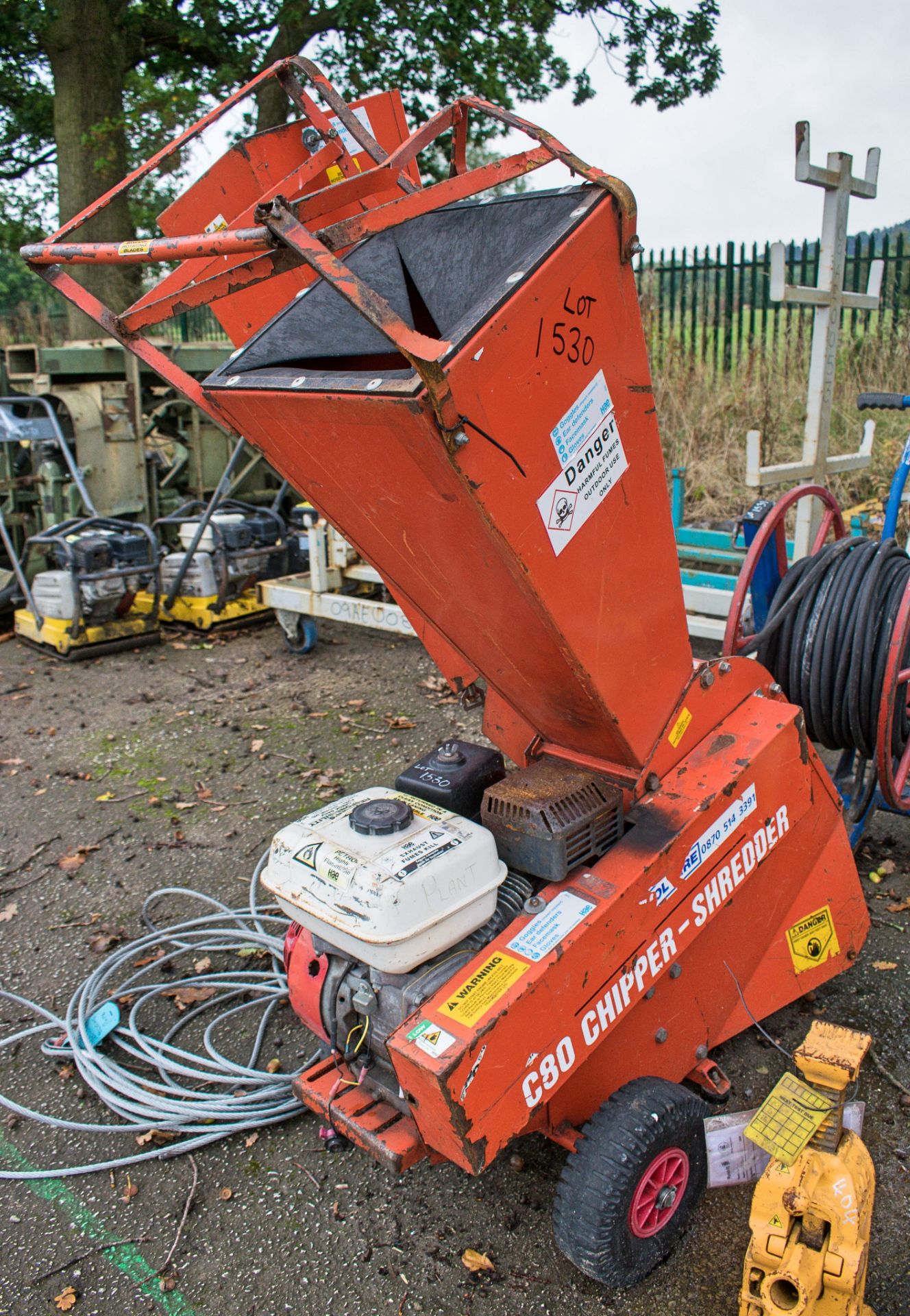 Carvaggi C80 petrol driven wood chipper shredder