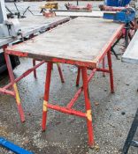 Collapsible site work bench c/w bench vice