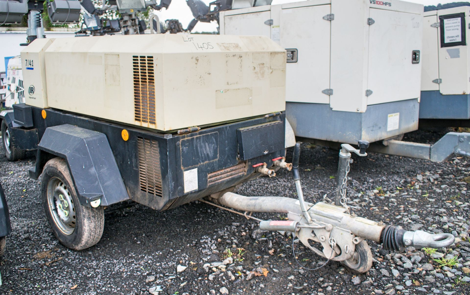 Ingersoll Rand 741 diesel driven mobile air compressor Year: 2012 S/N: 431491 Recorded Hours: 821