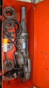 RIDGID 700 100 volt pipe threading machine Complete with carry case and 6 die heads