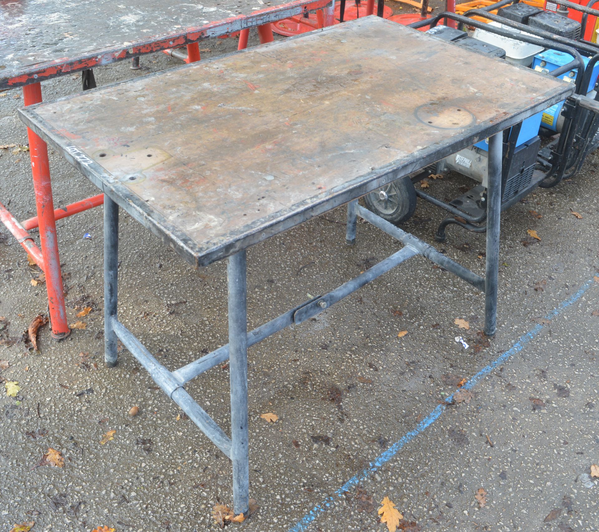 Collapsible steel site bench