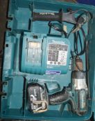 MAKITA 18 volt cordless power drill Complete with charger, battery and carry case