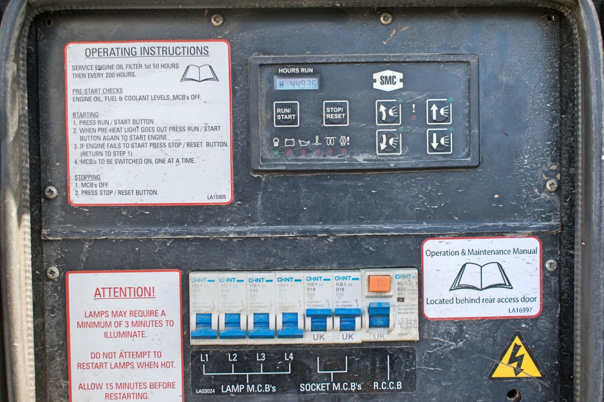 SMC TL-90 diesel driven mobile lighting tower Year: 2012 S/N: 129399 Recorded hours: 4493 R380158 - Image 8 of 8