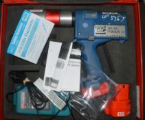 IBP Uponer 12v cordless pipe press machine c/w charger, 2 - batteries & carry case