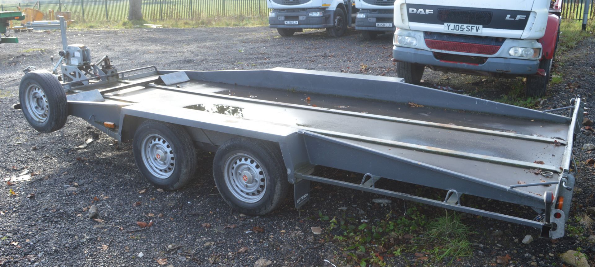 Bateson 16 ft tandem axle tilt bed car transporter  c/w manual winch  S/N: 44932 - Image 2 of 2