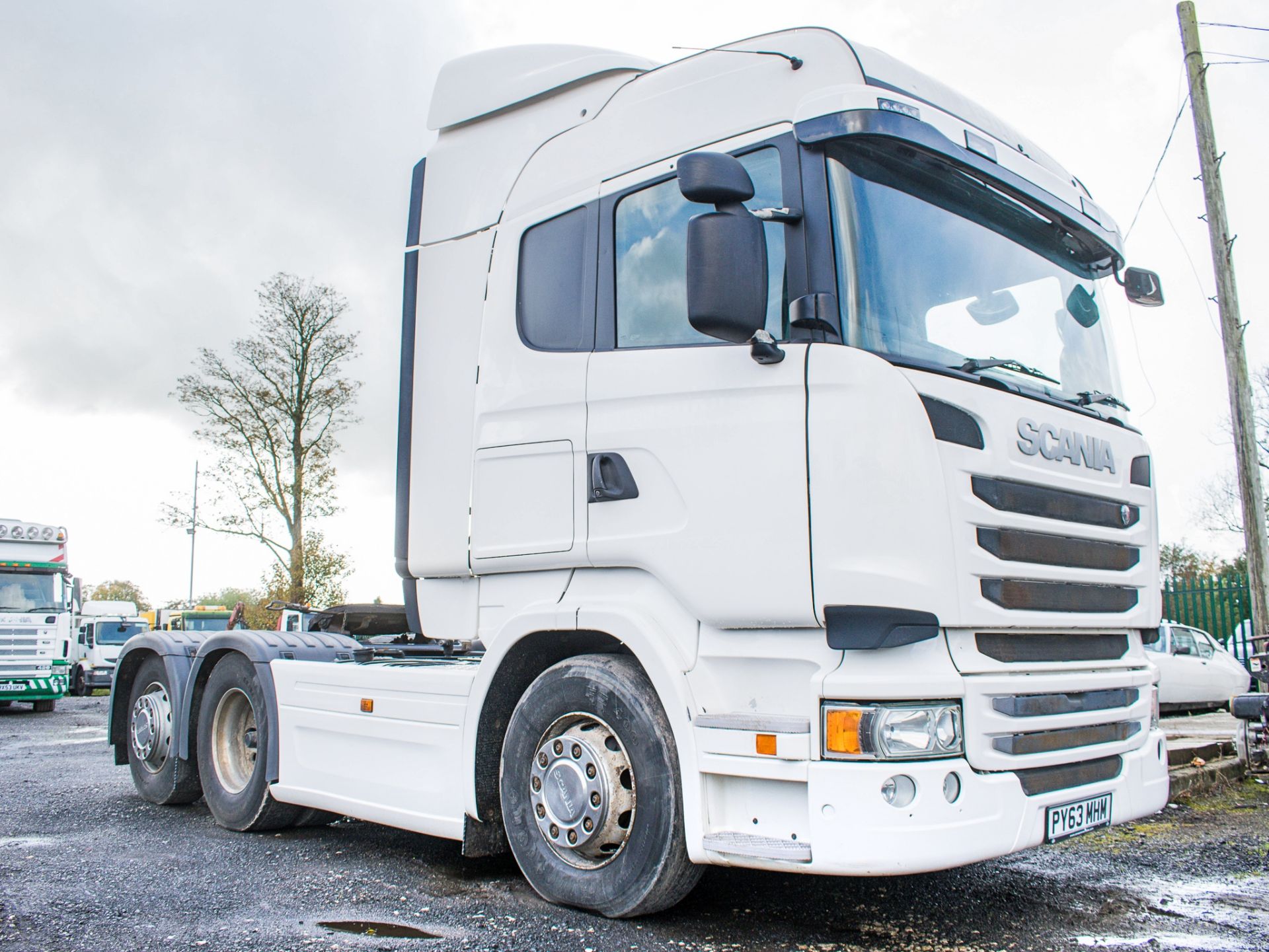 Scania R440 LA Topline 6x2 manual rear lift tractor unit  Registration Number: PY63 MHM Date of - Image 2 of 17