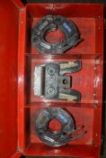 2 - Geberit Novopress pipe press collars & jaw c/w carry case
