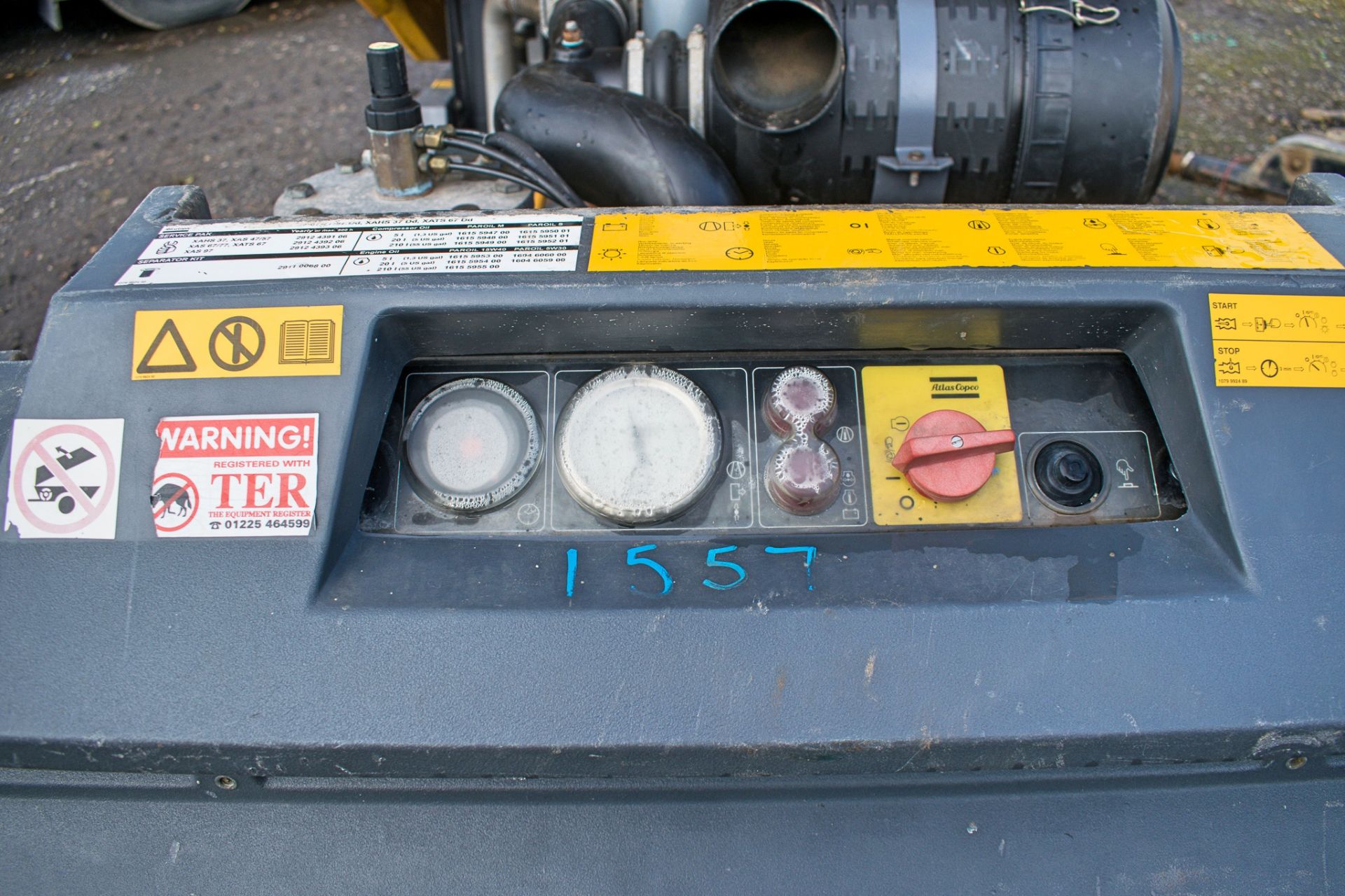 Atlas Copco XAS 37 diesel driven mobile air compressor  Year: 2008 S/N: 1119 Recorded Hours: 1649 - Image 5 of 5