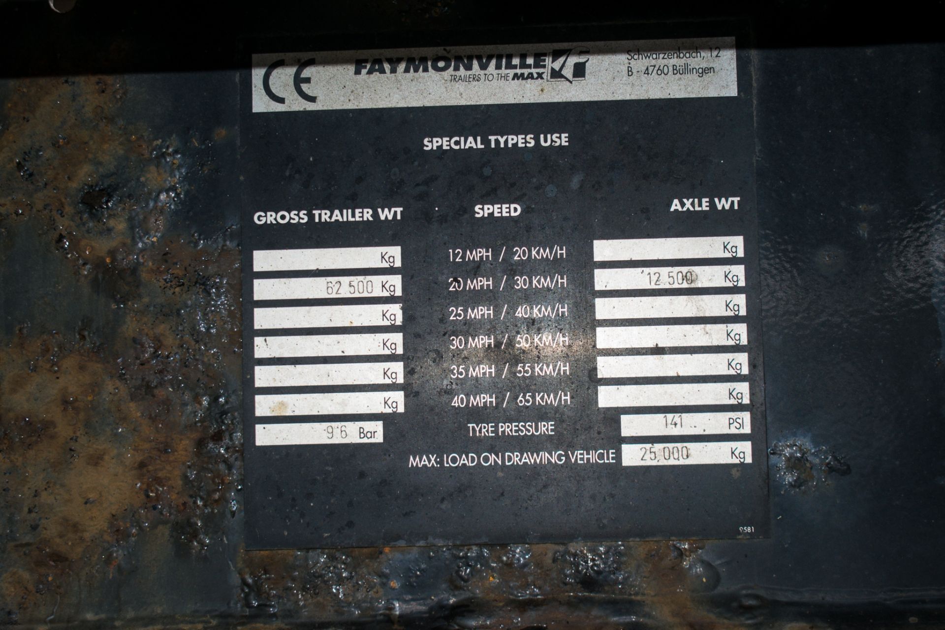 Faymonville STN-3U 13.6 metre step frame tri-axle low loader trailer  Year: 2010 S/N: 309100009291 - Image 11 of 12