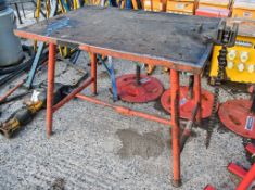 Steel site bench c/w Record pipe vice