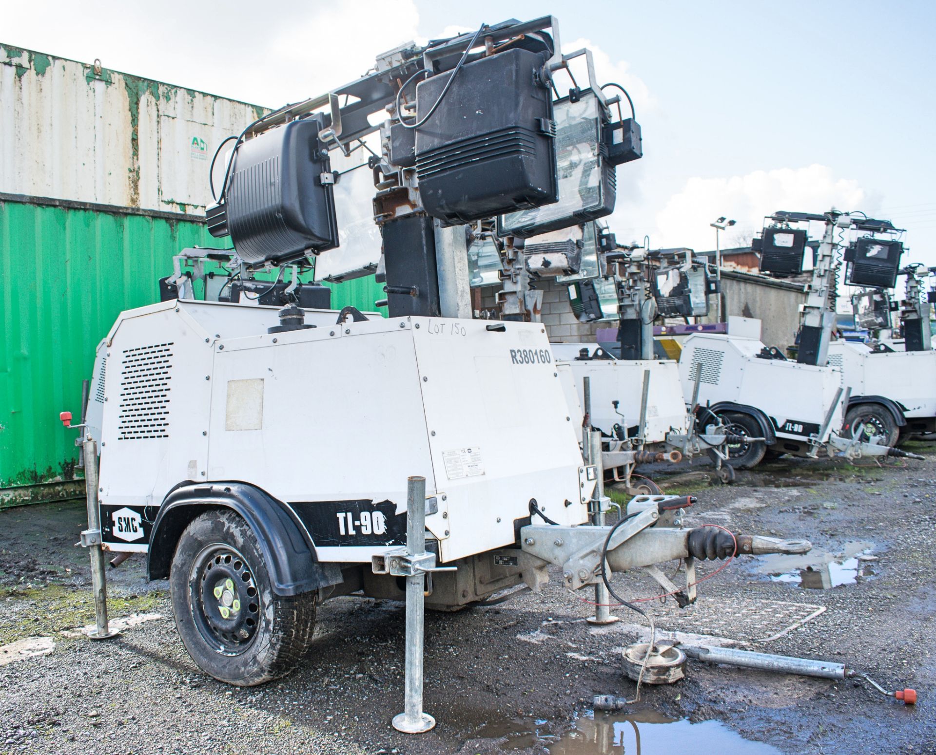 SMC TL-90 diesel driven mobile lighting tower  Year: 2012 S/N: 129401 Recorded hours: 4612 R380160 - Image 2 of 8