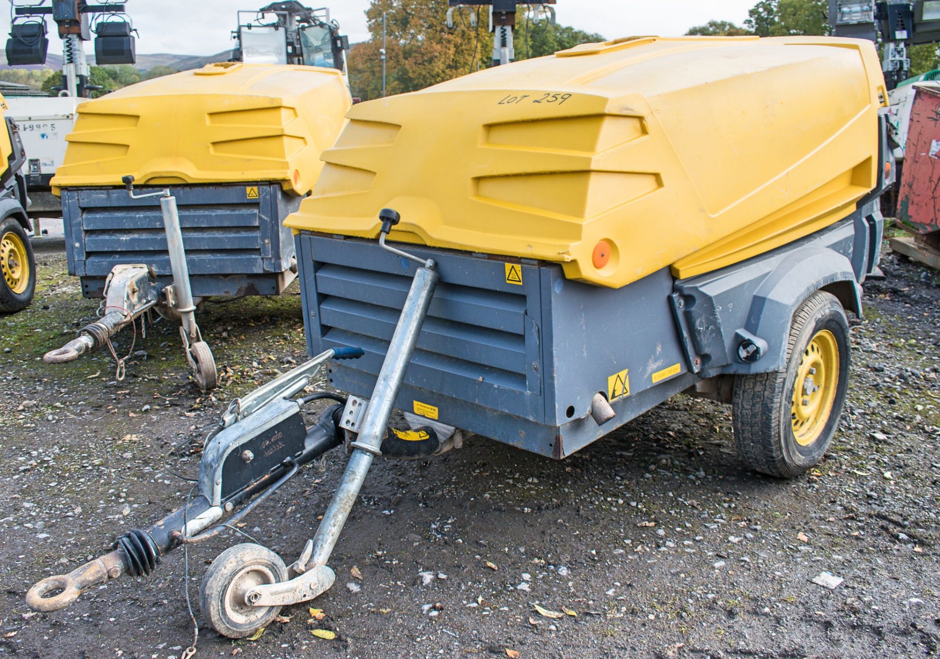 Atlas Copco XAS 37 diesel driven mobile air compressor  Year: 2008 S/N: 1119 Recorded Hours: 1649