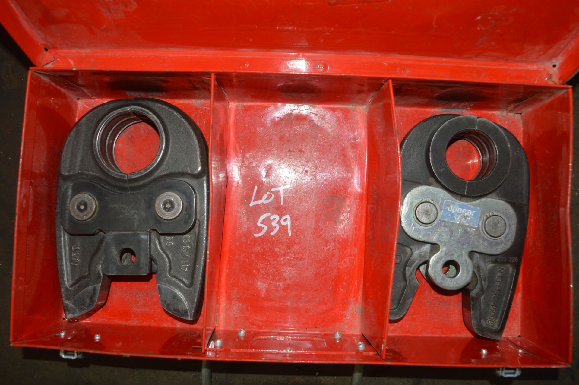 2 - Uponer pipe press jaws c/w carry case