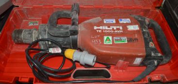 Hilti TE-1000 AVR 110 volt SDS breaker  c/w carry case  A650157