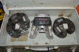 2 - Geberit pipe press collars & 1 jaw  c/w carry case
