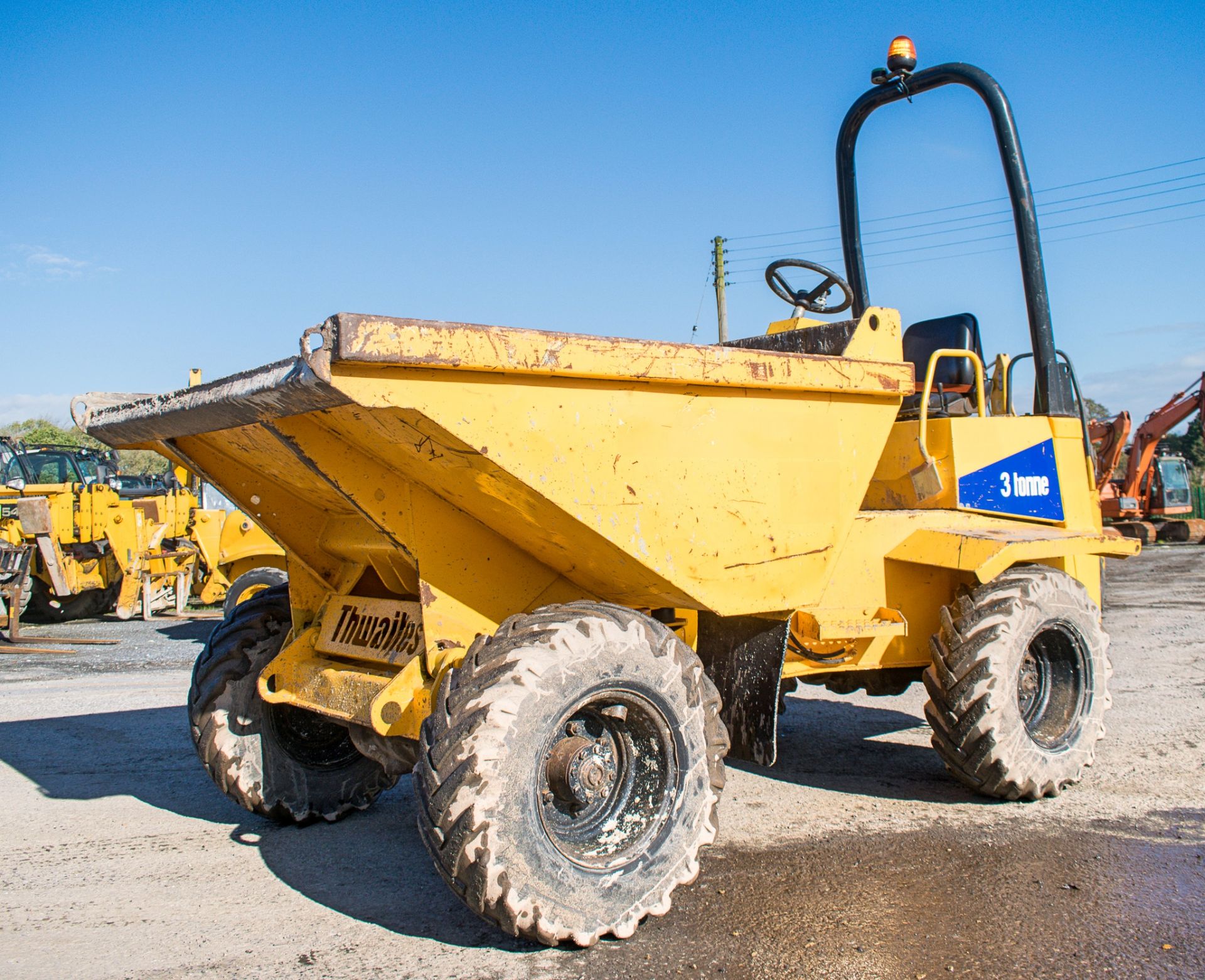 Thwaites 3 tonne straight skip dumper  Year: 2005 S/N: A5356 Recorded hours: 2523 1910