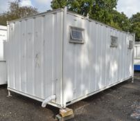 21 ft x 9 ft jack leg steel anti vandal toilet block unit Comprising 4 toilet cubicles, 3 urinals