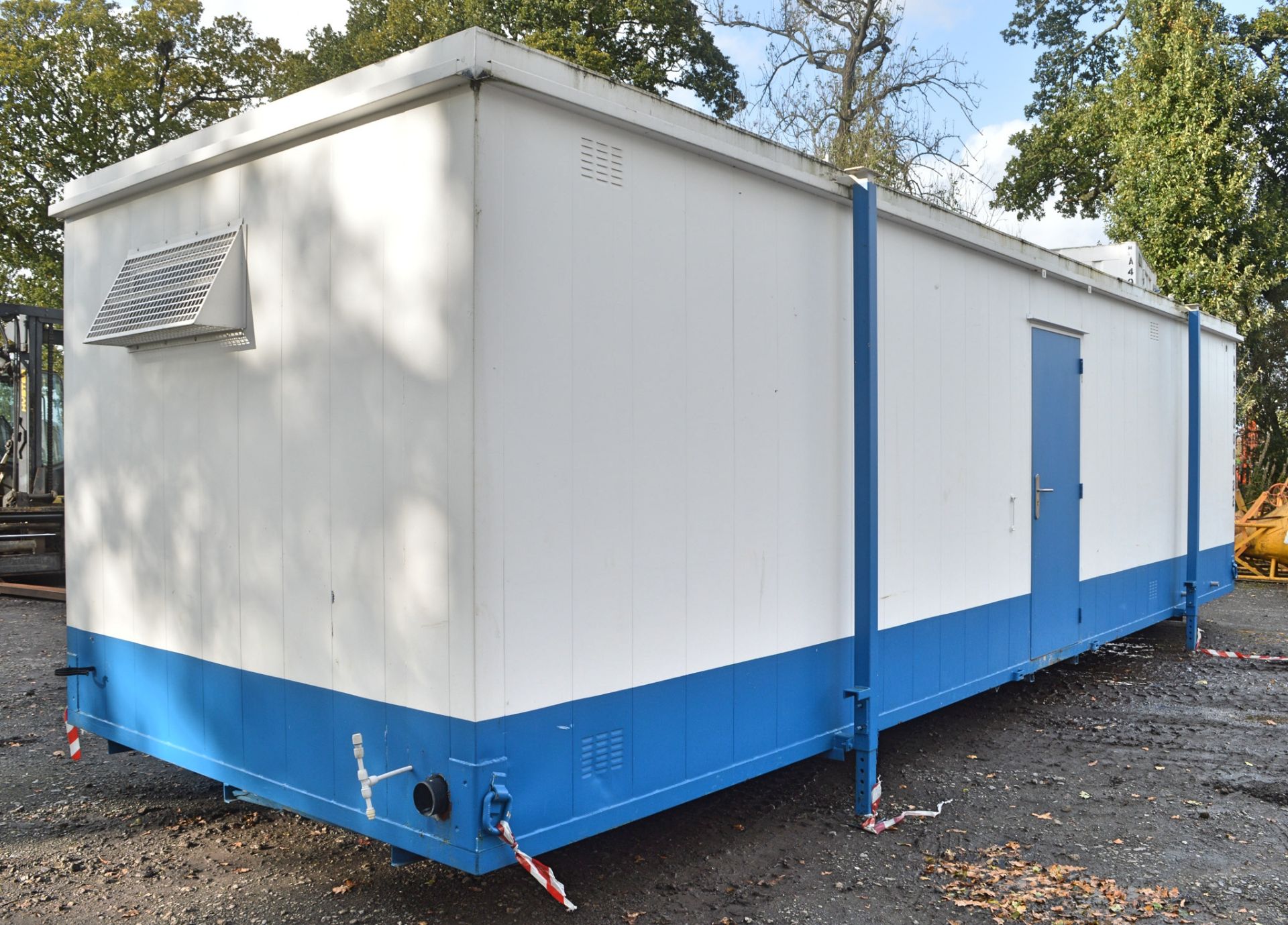 32 ft x 10 ft jack leg steel anti vandal toilet and shower block  Comprising of 2 rooms contaning; 3