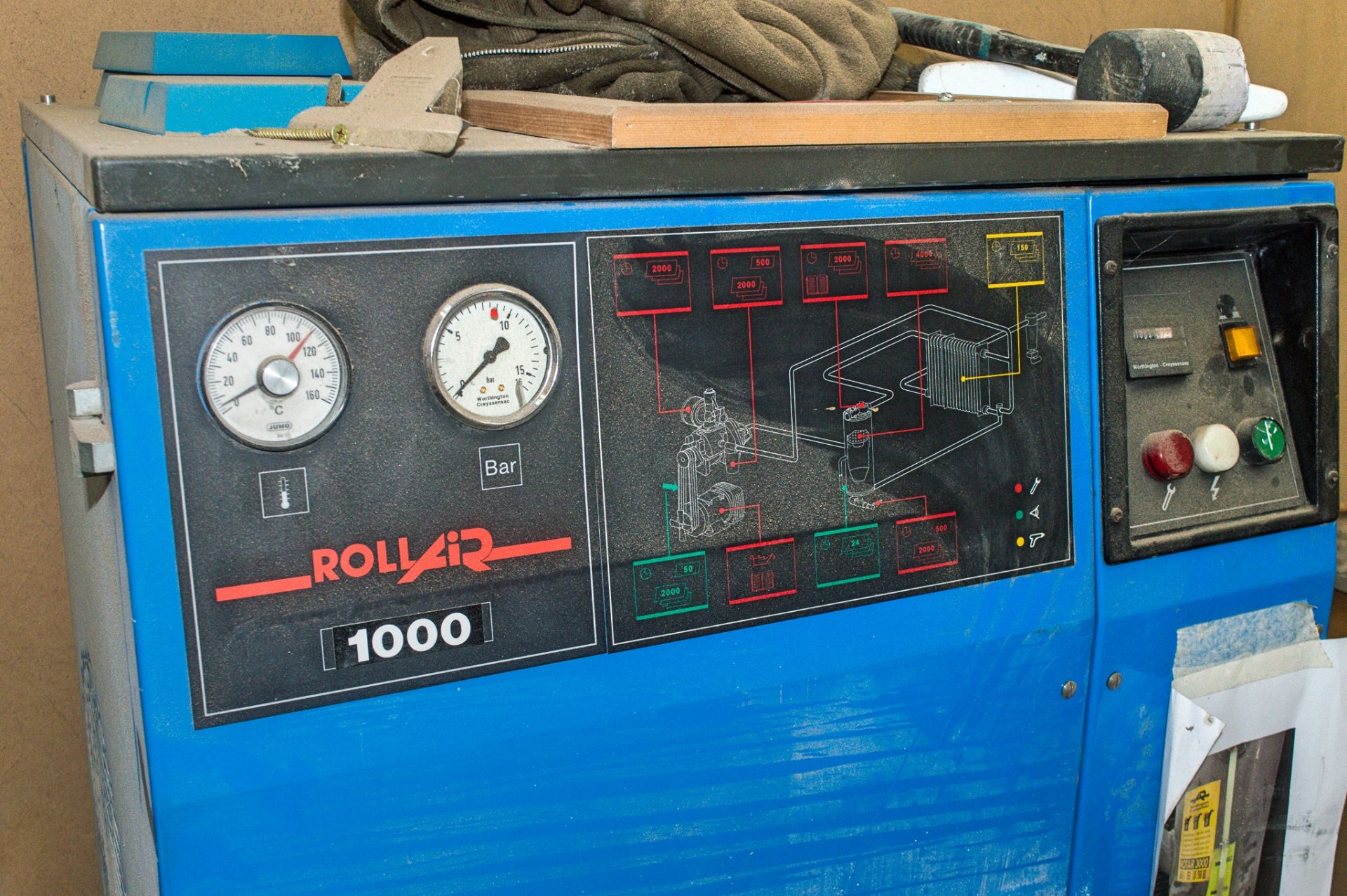 Worthington Rollair 1000 AE/300 air compressor S/N: 421593 Recorded Hours: 10041 - Image 2 of 4