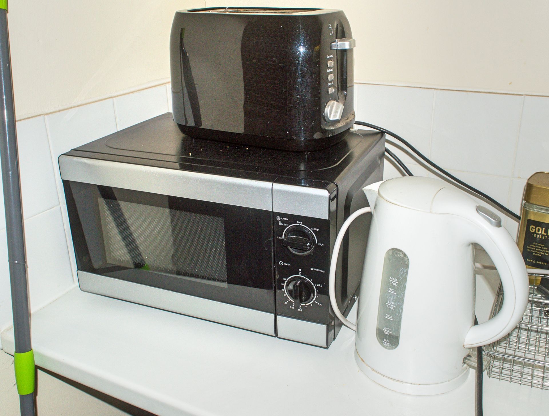 Toaster, kettle & microwave