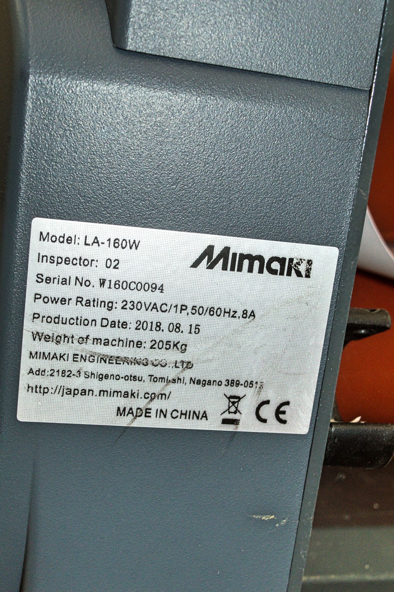 Mimaki LA160W laminating machine Year: 2015 S/N: W160C0094 Paper size: 165 cm - Image 5 of 5