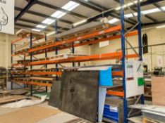 3 - bays of boltless steel pallet racking Each bay dimensions: 270 cm W x 110 cm D